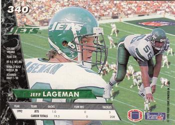 1993 Ultra #340 Jeff Lageman Back
