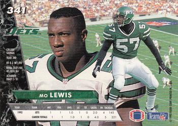1993 Ultra #341 Mo Lewis Back