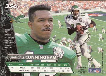 1993 Ultra #356 Randall Cunningham Back