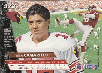 1993 Ultra #373 Rich Camarillo Back