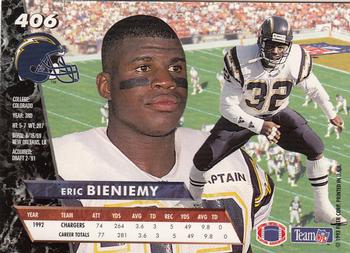 1993 Ultra #406 Eric Bieniemy Back
