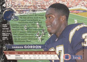 1993 Ultra #410 Darrien Gordon Back