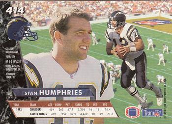 1993 Ultra #414 Stan Humphries Back