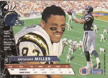 1993 Ultra #417 Anthony Miller Back
