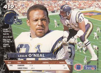 1993 Ultra #419 Leslie O'Neal Back