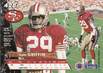 1993 Ultra #428 Don Griffin Back
