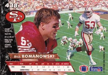 1993 Ultra #438 Bill Romanowski Back