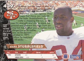 1993 Ultra #439 Dana Stubblefield Back