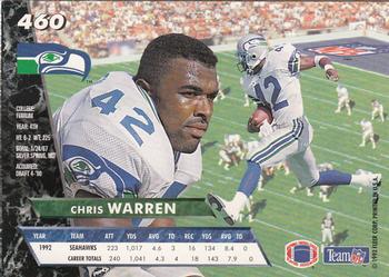1993 Ultra #460 Chris Warren Back
