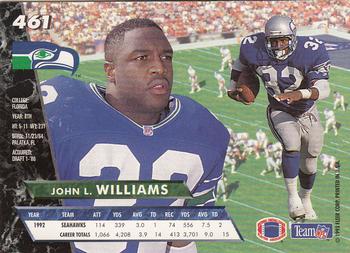 1993 Ultra #461 John L. Williams Back