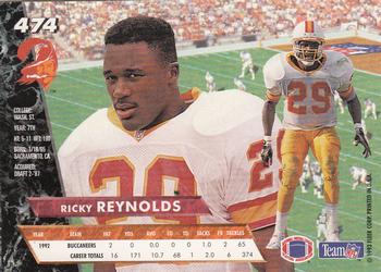 1993 Ultra #474 Ricky Reynolds Back
