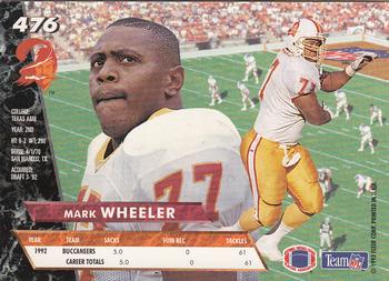 1993 Ultra #476 Mark Wheeler Back