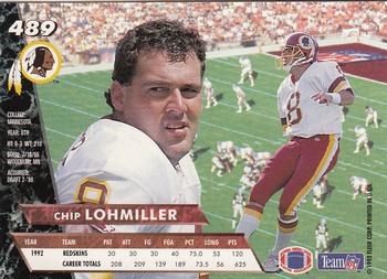 1993 Ultra #489 Chip Lohmiller Back
