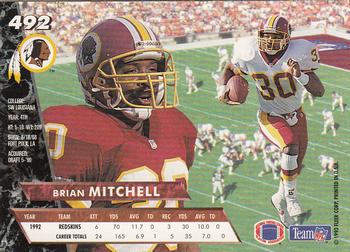 1993 Ultra #492 Brian Mitchell Back