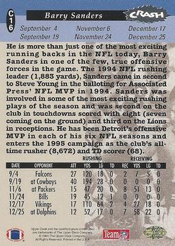 1994 Collector's Choice - You Crash the Game Silver Exchange #C16 Barry Sanders Back