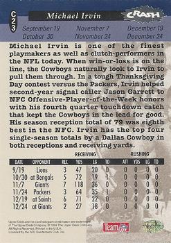 1994 Collector's Choice - You Crash the Game Silver Exchange #C23 Michael Irvin Back