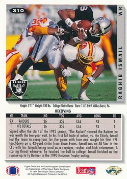 1994 Collector's Choice - Silver #310 Raghib Ismail Back