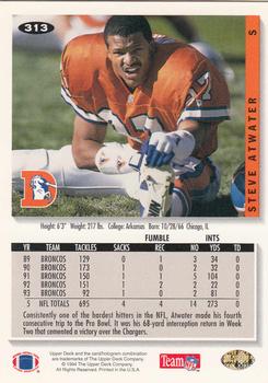 1994 Collector's Choice - Silver #313 Steve Atwater Back
