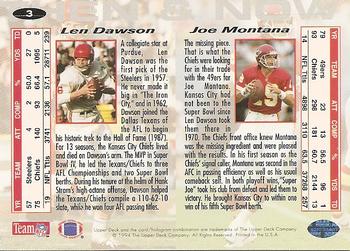 1994 Collector's Choice - Then and Now #3 Joe Montana / Len Dawson Back