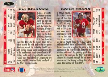 1994 Collector's Choice - Then and Now #4 Steve Young / Joe Montana Back