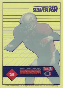 1994 Collector's Edge - Boss Rookies Update Pop Warner Green #25 Bryant Young Back