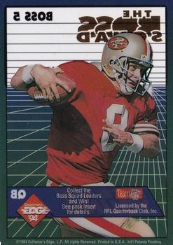 1994 Collector's Edge - The Boss Squad Silver #5 Steve Young Back