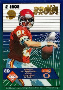1994 Collector's Edge - The Boss Squad Silver with Gold Helmet #2 Joe Montana Back