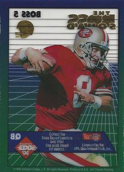 1994 Collector's Edge - The Boss Squad Silver with Gold Helmet #5 Steve Young Back
