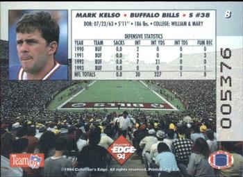 1994 Collector's Edge - Boss Squad Silver #8 Mark Kelso Back