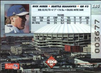 1994 Collector's Edge - Boss Squad Silver #185 Rick Mirer Back