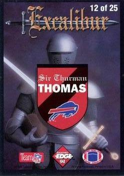 1994 Collector's Edge Excalibur - 22K #12 Thurman Thomas Back