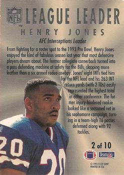 1993 Ultra - League Leaders #2 Henry Jones Back