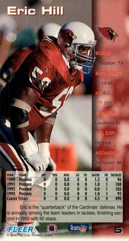 1994 GameDay #5 Eric Hill Back