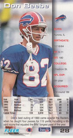 1994 GameDay #28 Don Beebe Back