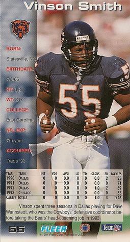 1994 GameDay #55 Vinson Smith Back