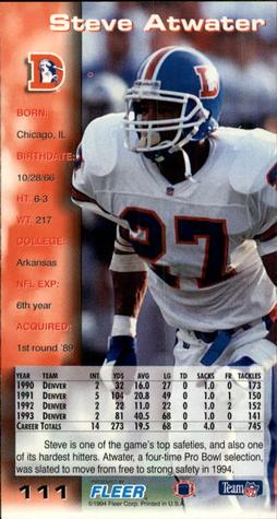1994 GameDay #111 Steve Atwater Back