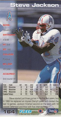 1994 GameDay #164 Steve Jackson Back