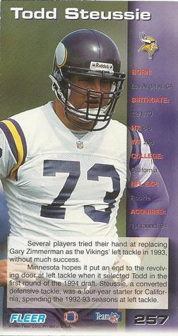 1994 GameDay #257 Todd Steussie Back