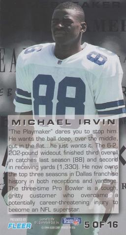 1994 GameDay - Gamebreakers #5 Michael Irvin Back