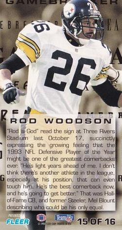1994 GameDay - Gamebreakers #15 Rod Woodson Back