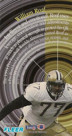 1994 GameDay - Second Year Stars #13 Willie Roaf Back
