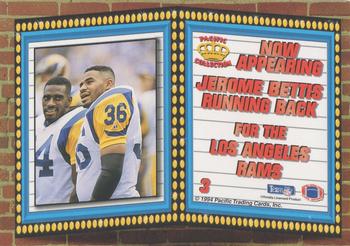 1994 Pacific - Marquee Prisms Gold #3 Jerome Bettis Back