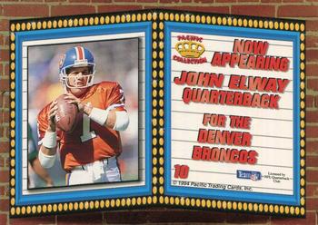 1994 Pacific - Marquee Prisms Gold #10 John Elway Back
