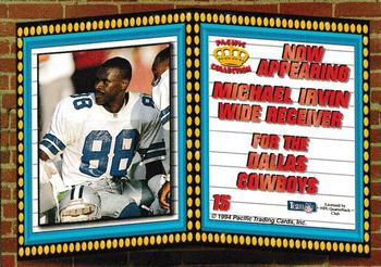 1994 Pacific - Marquee Prisms Gold #15 Michael Irvin Back