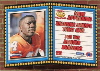 1994 Pacific - Marquee Prisms Gold #28 Shannon Sharpe Back