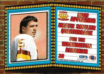 1994 Pacific - Marquee Prisms Gold #30 Heath Shuler Back