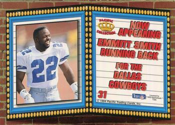 1994 Pacific - Marquee Prisms Gold #31 Emmitt Smith Back