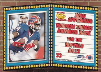 1994 Pacific - Marquee Prisms Gold #33 Thurman Thomas Back
