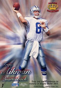 1994 Pacific Prisms - Gold #1 Troy Aikman Back