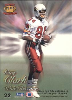1994 Pacific Prisms - Gold #22 Gary Clark Back